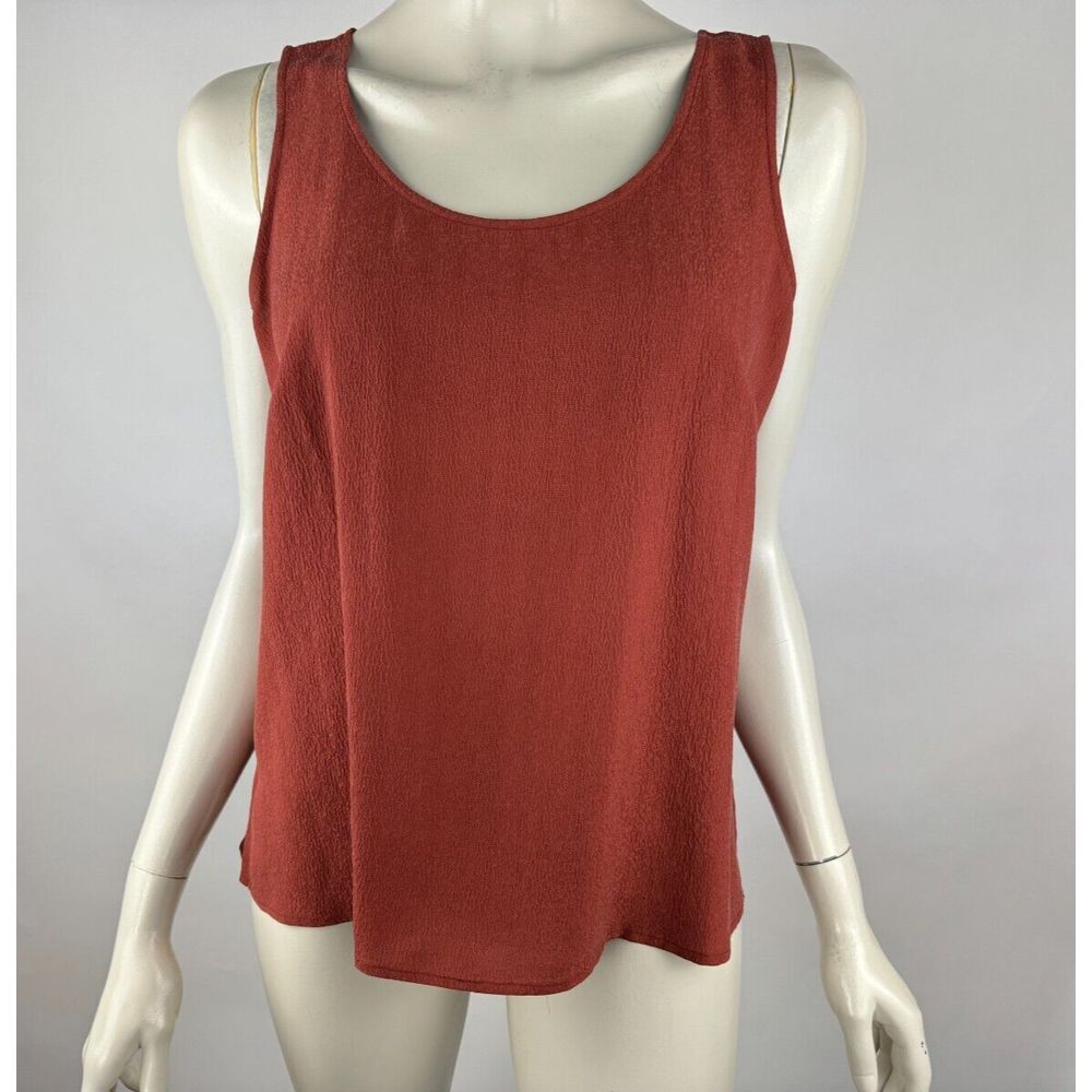 Citron Rust Red SILK Sleeveless Tank Top